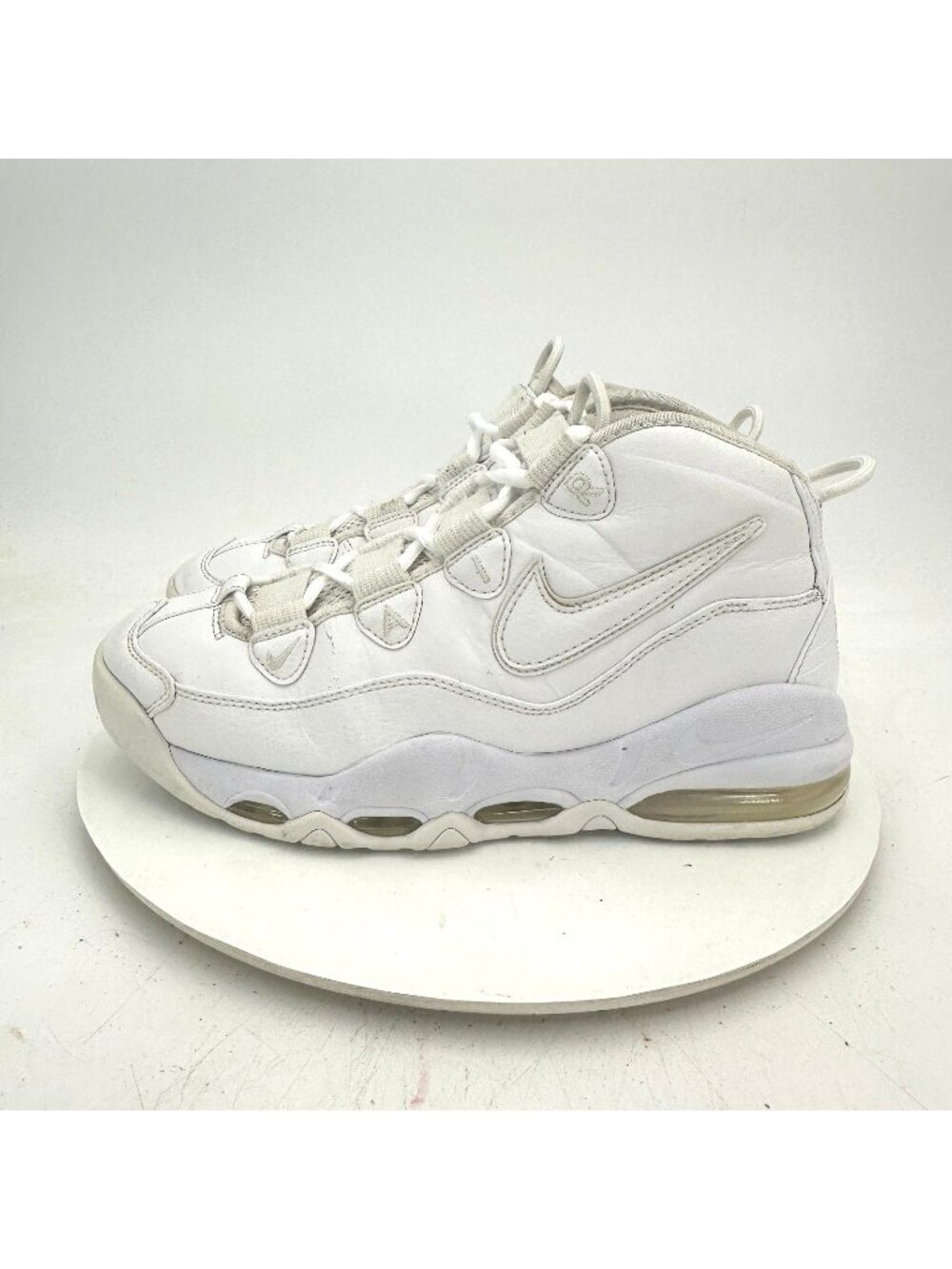 Nike Air Max Uptempo Men Size 8.5 922935-100 Triple White Basketball Shoes